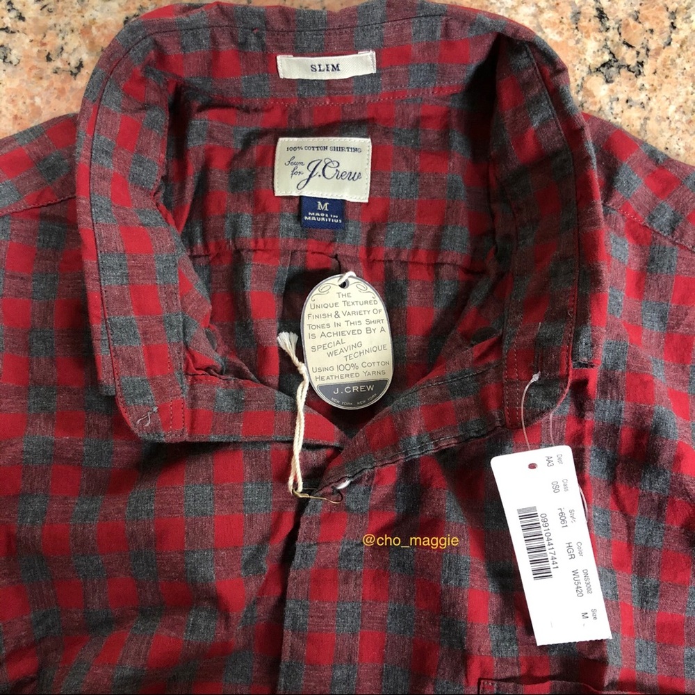 J Crew Slim Checkered Button Down Shirt